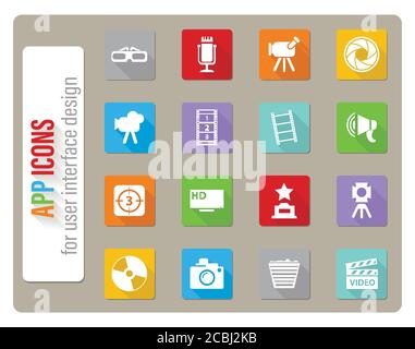 Cinema Icon Set Stock Vector Image & Art - Alamy