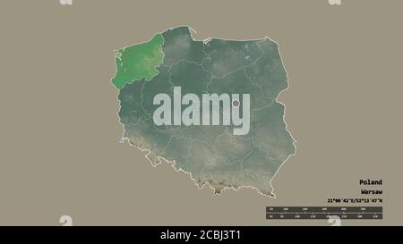 A 3D render of topographic Poland Map Hypsometric Elevation tint ...