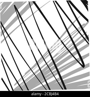 abstract wavy lines compostition. Black and white hand drawn illustration. Icon sign for print and labelling. Stock Vector