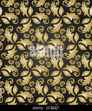 Floral Golden Seamless Vector Pattern Stock Vector