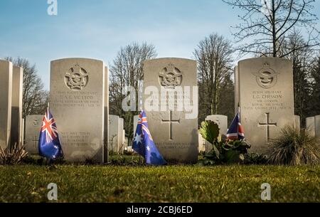 Berlin, Germany 1939 -1945 Commonwealth War Graves Commission Cemetery - Royal Australian Air Force soldier Stock Photo