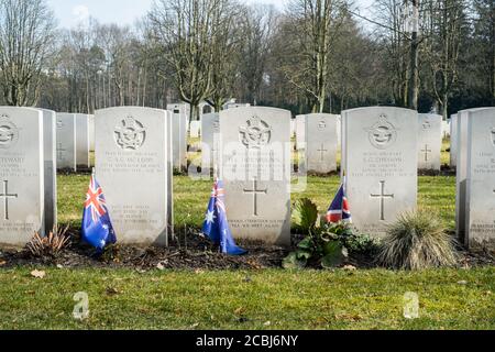 Berlin, Germany 1939 -1945 Commonwealth War Graves Commission Cemetery - Royal Australian Air Force soldier Stock Photo