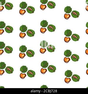 Seamless pattern of chestnuts, for wrapping paper, wallpaper, fabric pattern, backdrop, print, gift wrap, cover of notebook, envelope Stock Vector