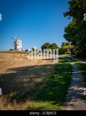 Ashcombe Mill post mill near Kingston near Lewes, East Sussex, UK Stock Photo