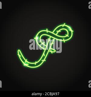 Neon ebola virus cell icon in line style. Vector illustration. Stock Vector