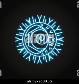 Neon herpes simplex icon in line style. Virus cell symbol. Vector illustration. Stock Vector