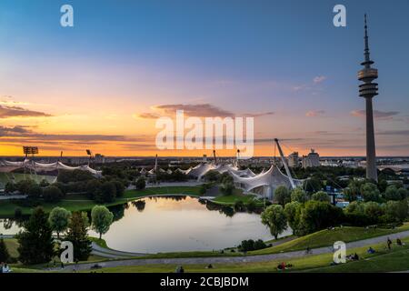 Olympic Park in Munich Germany Stock Photo