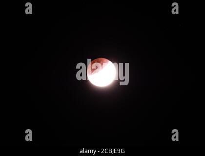 Lunar Eclipse is natural phenomenon orbiting of The Moon, The Earth and The Sun Stock Photo