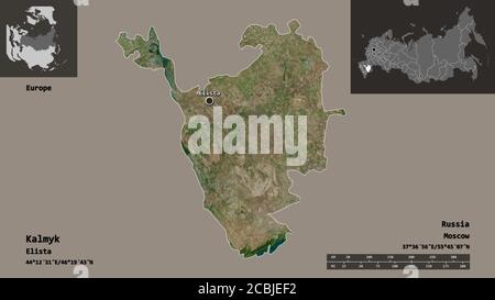 Shape Of Kalmyk, Republic Of Russia, With Its Capital Isolated On A ...