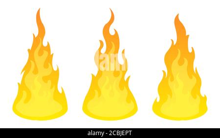 Bonfire icon set. Design element Stock Vector