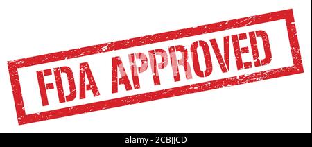 FDA APPROVED red grungy rectangle stamp sign. Stock Photo