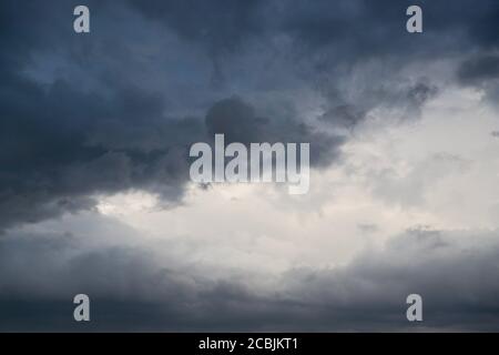 Dramatic gray clouds in the sky. Gray and white cloudy sky Stock Photo