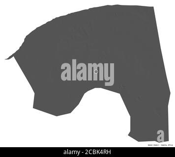 Bakool, region of Somalia. Bilevel elevation map with lakes and rivers ...