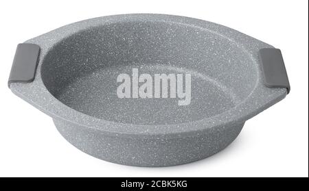 New ceramic baking dish isolated on white Stock Photo