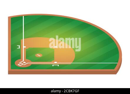 Isometric Baseball field. Flat illustration of baseball field vector design. Vector illustration Stock Vector
