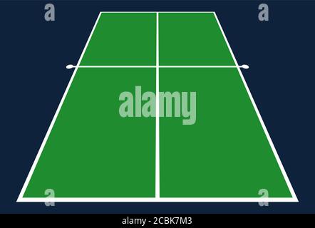 Perspective Ping pong table vector design illustration isolated on dark background Stock Vector