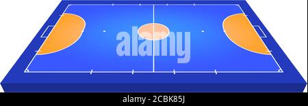 Perspective view Field for futsal. Orange Outline of lines futsal field Vector illustration. Vector illustration Stock Vector