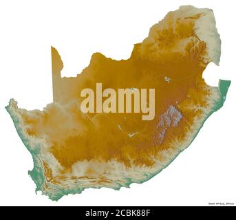 A 3D rendering of Topographic South Africa Map Hypsometric South Africa