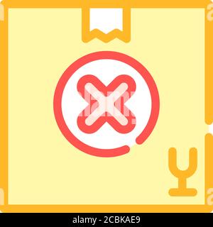 undelivered package box color icon vector illustration Stock Vector