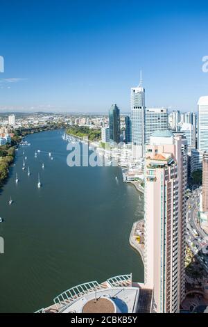 Drone shot of Brisbane city Stock Photo