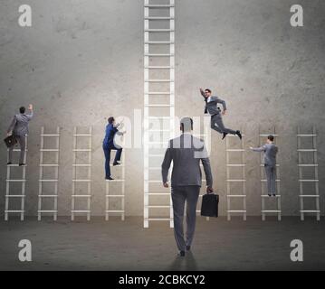 Competition concept with businessman beating competitors Stock Photo ...