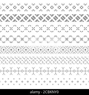 Set of vector geometrical dividers. Borders for the text, invitation cards, various printing editions. Dividing lines in the form of a seamless horizo Stock Vector