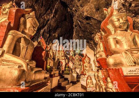 Pindaya Caves, Pindaya, Shan State, Myelat, Burma Stock Photo