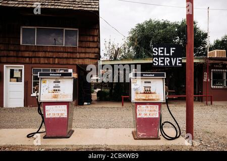 Motel & Gas Station on Highway 163, Utah, USA Stock Photo