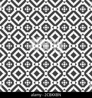 Vector seamless pattern. Trendy modern geometrical texture. Regularly repeating geometric tiles with rhombuses, diamonds, triangles, squares, hexagons Stock Vector
