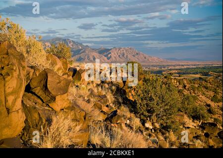 Rocky landscape near Albuquerque, New Mexico, USA Stock Photo