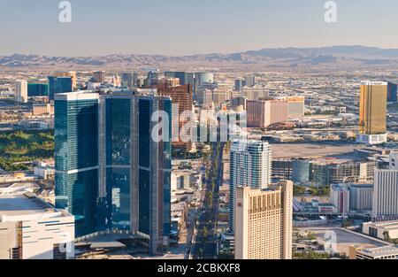 View of Las Vegas Skyline from Stratosphere Tower, Nevada, USA Stock Photo