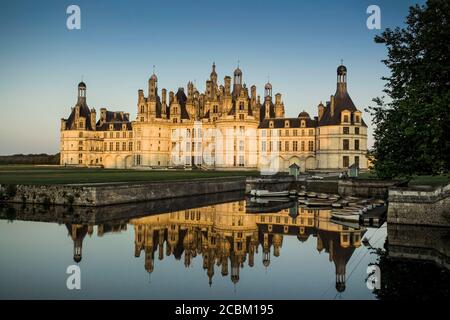 Chateau de Chambord and moat, Loire Valley, France