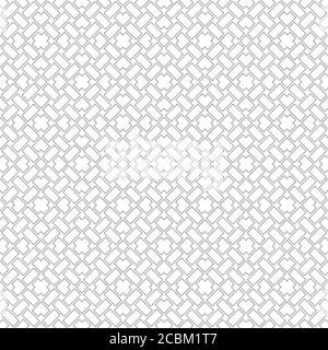 Vector seamless pattern. Simple minimal texture with regularly repeating classical geometrical shapes, rectangles, rhombuses, corners, diamonds, cross Stock Vector