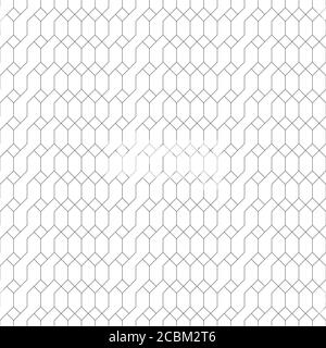 Vector seamless pattern. Modern stylish texture with thin lines which form regularly repeating tiled hexagonal linear grid with hexagons and rhombuses Stock Vector