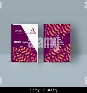 A set of covers of the magazine with multi-colored abstract triangular shapes..Design template for the brochure, the book, a flyer, the annual report, Stock Vector