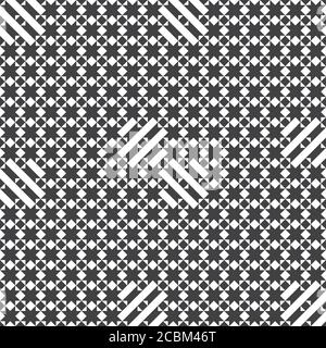 Vector seamless pattern. Infinitely repeating modern geometrical texture consisting of stars, rhombuses, diamonds, triangles, strips. Abstract small t Stock Vector