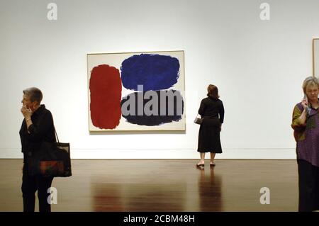 Austin, Texas USA, April 2006: Visitors view art during grand opening festivities at the Blanton Museum of Art on the campus of the University of Texas. ©Bob Daemmrich Stock Photo