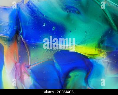 Macro Shot of Blown multicolored Glass Mosaic Stock Photo