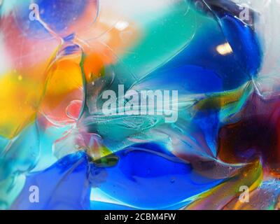 Macro Shot of Blown multicolored Glass Mosaic Stock Photo