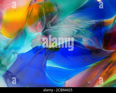 Macro Shot of Blown multicolored Glass Mosaic Stock Photo