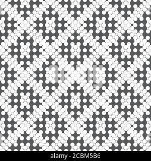Vector seamless pattern. Modern stylish texture. Infinitely repeating ornament which consisting from rhombuses, circles and form geometrical tiles. Tr Stock Vector