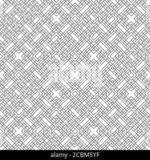 Vector seamless pattern. Trendy geometric texture. Modern linear ornament. Regularly repeating thin lines which form tangled intricate labyrinth, maze Stock Vector