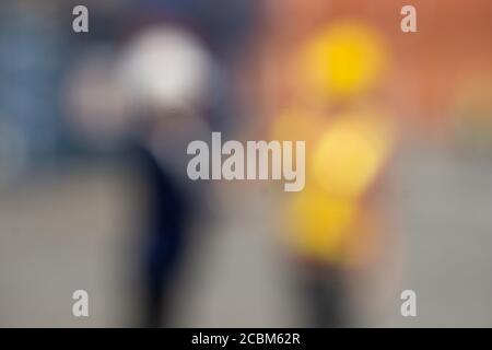 Blue and orange color tone blurred background. Abstract background design Stock Photo