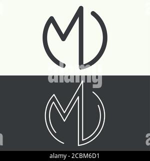 Set of monograms of letters MD. Logo. Simple linear style. Vector illustration. Stock Vector
