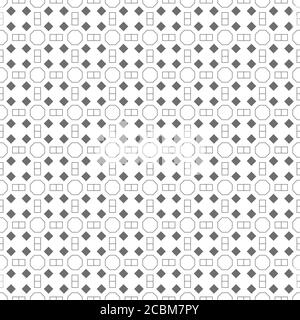 Vector seamless pattern. Abstract small textured background. Classical simple repeating geometrical texture with rhombuses, polygons, squares. Surface Stock Vector