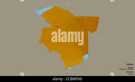 Simiyu Area of Simiyu, region of Tanzania, isolated on a solid background in a ...