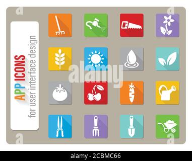 gardening icon set Stock Vector