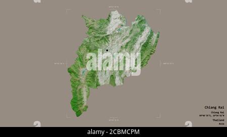 Area of Chiang Rai, province of Thailand, isolated on a solid ...