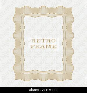 Vintage rectangular frame with a background from seamless texture. An ornament for registration. Guilloche. Vector illustration. Stock Vector