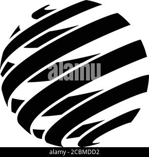 Spiral Ribbon Sphere Isolated Vector Illustration Stock Vector